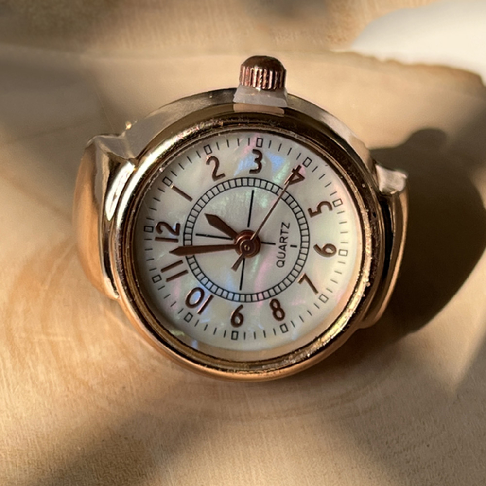 Handmade Stainless Steel 18K Gold Watch Ring